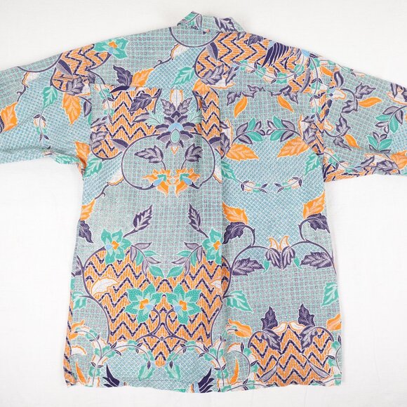 Jantzen Tropical Print Hawaiian Shirt Men's Medium 100% Cotton Short Sleeve - Picture 6 of 7